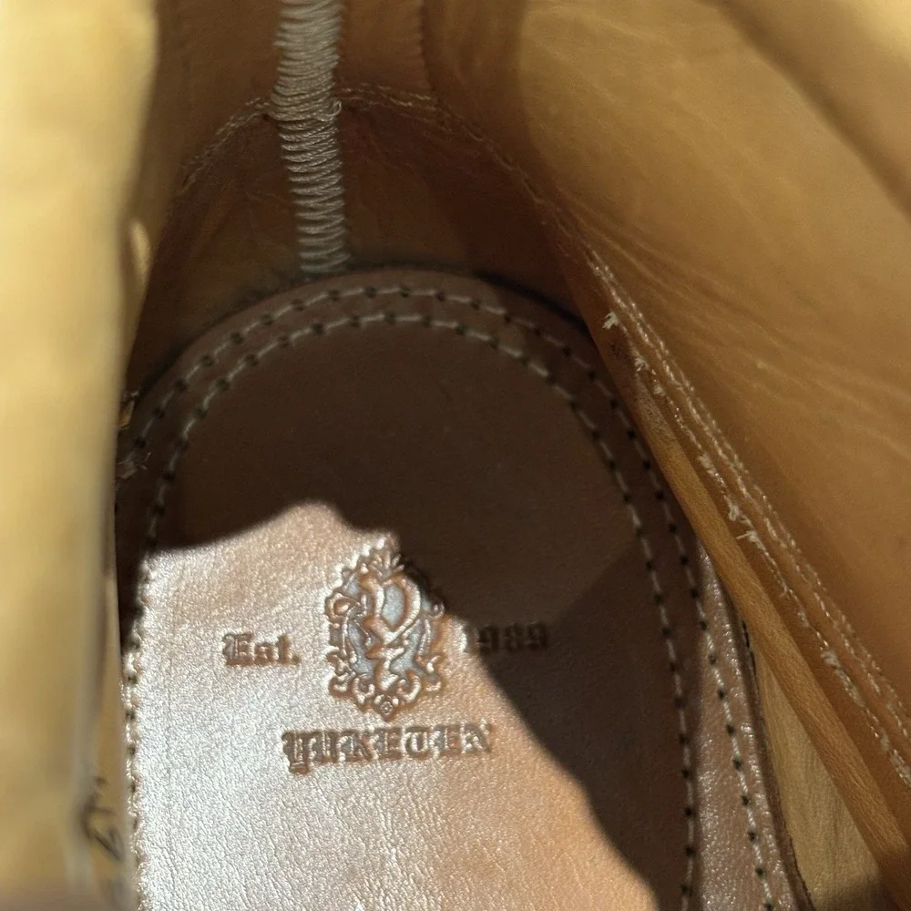 Yuketen Suede Leather Boots with Strap Men's Size 9.5 E Tan 5-Eye
